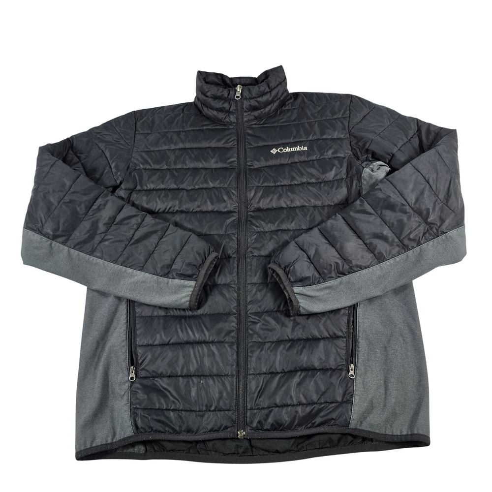Columbia Mens Powder Lite Hybrid Puffer Jacket Black Gray Medium 1706061-010